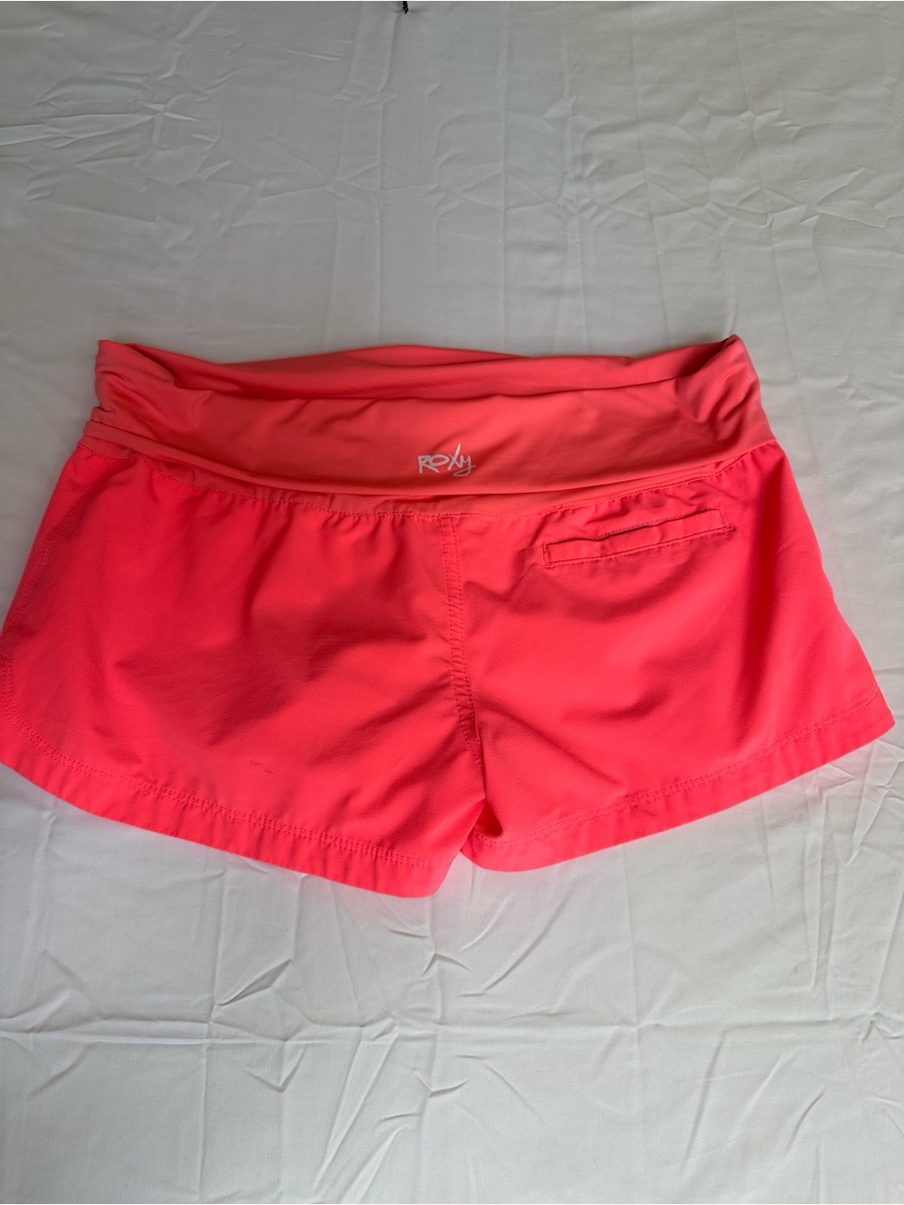 Roxy Women's Neon Coral Fold-Over Waist Skort - Picture 4 of 6